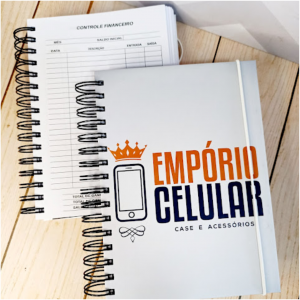 Caderno capa dura (miolo em branco) Capa dura 15x21cm  Laminação BOPP sEspiral de aço 
