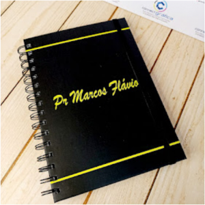 Caderno capa dura  (miolo em branco) Capa dura 18x25cm  Laminação BOPP Espiral de aço 