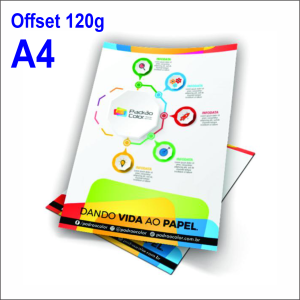 Impressão 120g A4 1 a 9 uni  A4    