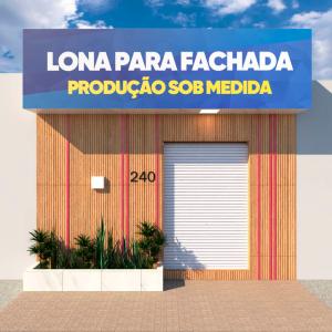 Placa Fachada Lona 300g + metalon m²   Bastão e Cordão 